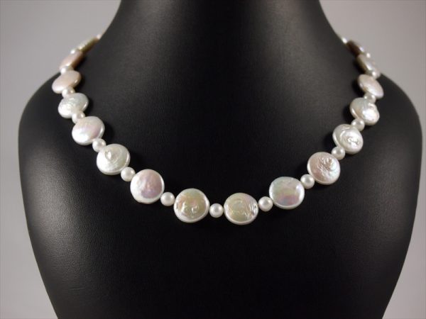 Perlenkette, 41 gramm, runde mit kleinen perlen, rosa, design