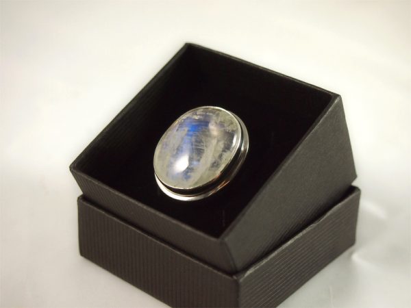 Regenbogenmondstein Ring, 14, 6 gramm, transparenz, super qualität, oval