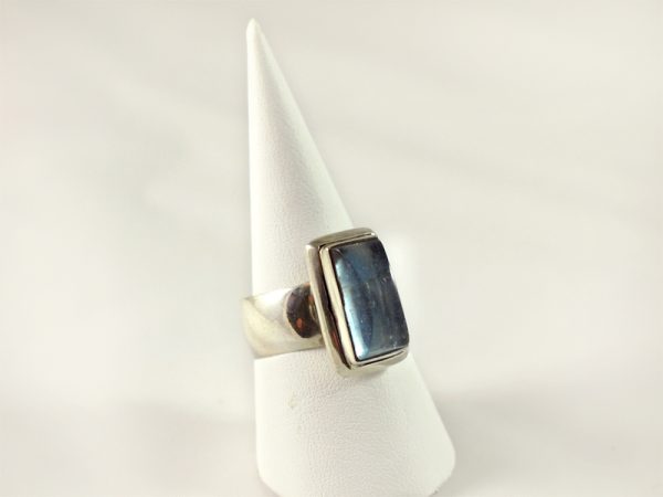 Aquamarin Ring, 8, 4 gramm, blaue transparenz, gute qualität, länglicher stein