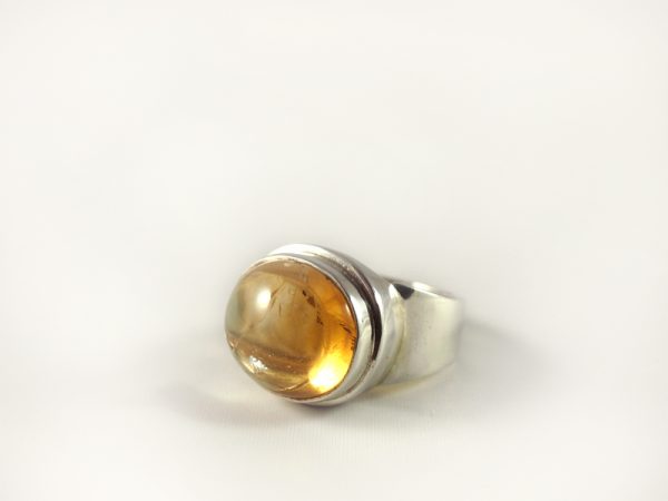 Zitrin Ring, 17,1 gramm, quer, schöne farbe, natur