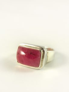 Turmalin Rubelitt Ring, 13, 6 gramm, silber, kräftige farbe, quer